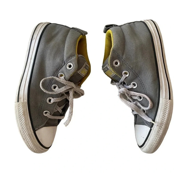 Kids Converse Grey and Yellow Low Tops Size 3 - Picture 3 of 7